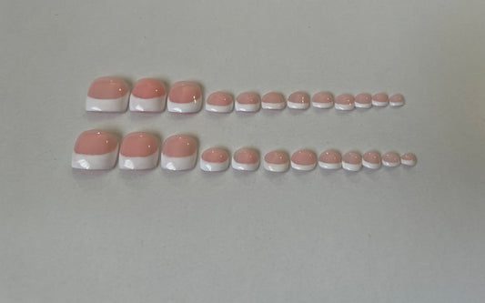 French Tip Toe Nails White
